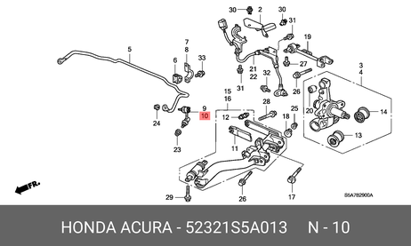фото Honda 52321-S5A-013 Стойка стабилизатора | перед лев | Honda 52321-S5A-013 Стойка стабилизатора | перед лев |