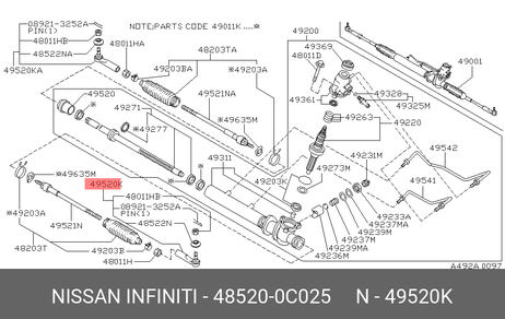 фото Nissan 48520-0C025 Наконечник рулевой тяги | прав/лев | Nissan 48520-0C025 Наконечник рулевой тяги | прав/лев |