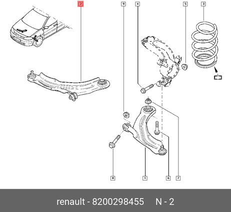 фото Renault 8200298455 Опора шаровая | перед прав | Renault 8200298455 Опора шаровая | перед прав |