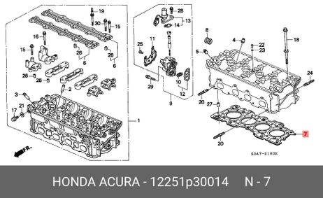 фото Honda 12251-P30-014 Прокладка головки блока цилиндров Honda 12251-P30-014 Прокладка головки блока цилиндров