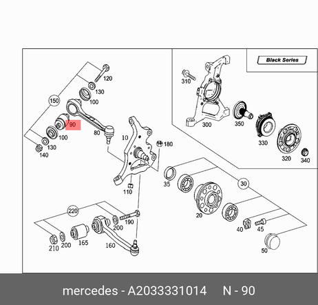 фото Mercedes A2033331014 Сайлентблок рычага подвески | перед лев | Mercedes A2033331014 Сайлентблок рычага подвески | перед лев |
