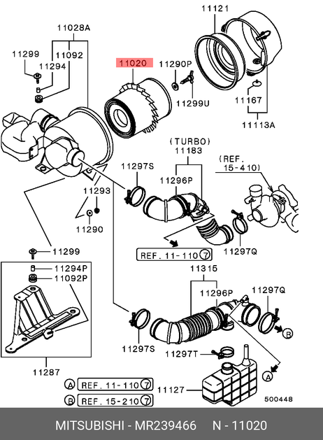 фото Mitsubishi MR239466 Фильтр воздушный Mitsubishi MR239466 Фильтр воздушный