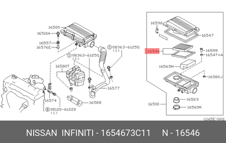 Nissan 16546-73C11 Фильтр воздушный