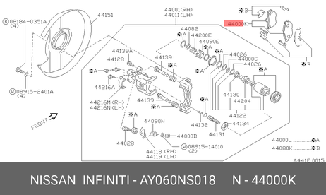 фото Nissan AY060-NS018 Колодки тормозные дисковые | зад | Nissan AY060-NS018 Колодки тормозные дисковые | зад |