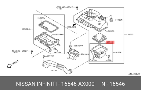 фото Nissan 16546-AX000 Фильтр воздушный Nissan 16546-AX000 Фильтр воздушный