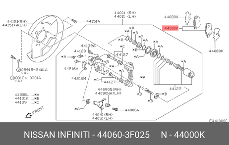 фото Nissan 44060-3F025 Колодки тормозные дисковые | зад | Nissan 44060-3F025 Колодки тормозные дисковые | зад |
