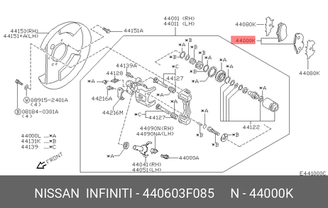 фото Nissan 44060-3F085 Колодки тормозные дисковые | зад | Nissan 44060-3F085 Колодки тормозные дисковые | зад |