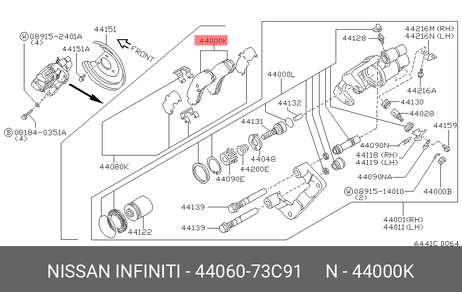 фото Nissan 44060-73C91 Колодки тормозные дисковые | зад | Nissan 44060-73C91 Колодки тормозные дисковые | зад |