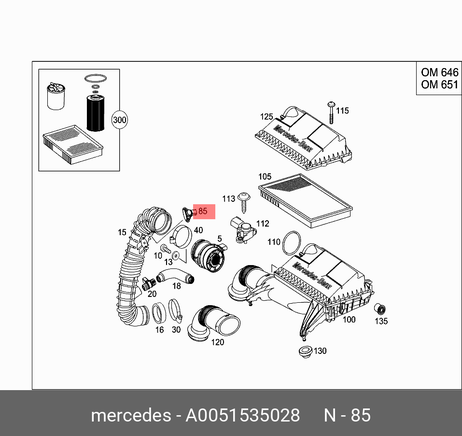 фото Mercedes A0051535028 Датчик абсолютного давления воздуха ДВС Mercedes A0051535028 Датчик абсолютного давления воздуха ДВС