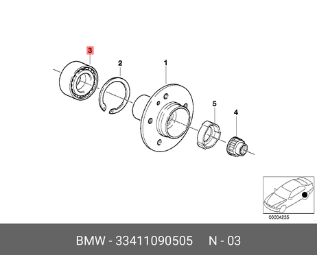 фото BMW 33 41 1 090 505 Комплект подшипника ступицы колеса | зад | BMW 33 41 1 090 505 Комплект подшипника ступицы колеса | зад |