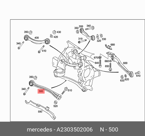 Mercedes A2303502006 Тяга подвески | перед прав/лев |