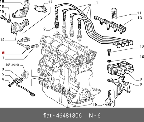 фото Fiat/Alfa/Lancia 46481306 Датчик положения коленчатого вала Fiat/Alfa/Lancia 46481306 Датчик положения коленчатого вала