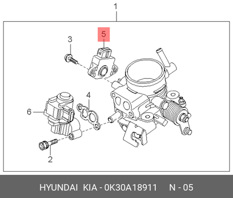 фото Hyundai/Kia 0K30A18911 Датчик положения дроссельной заслонки Hyundai/Kia 0K30A18911 Датчик положения дроссельной заслонки