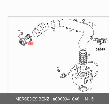 фото Mercedes A 000 094 10 48 Датчик массового расхода воздуха Mercedes A 000 094 10 48 Датчик массового расхода воздуха