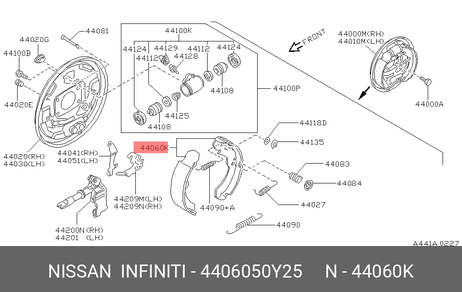 фото Nissan 44060-50Y25 Колодки тормозные барабанные | зад | Nissan 44060-50Y25 Колодки тормозные барабанные | зад |