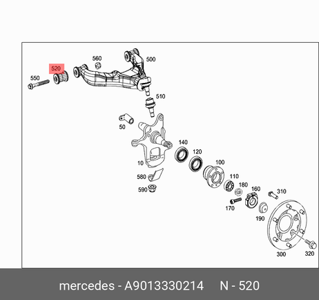 фото Mercedes A9013330214 Сайлентблок рычага подвески | перед лев | Mercedes A9013330214 Сайлентблок рычага подвески | перед лев |