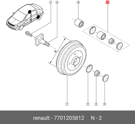 фото Renault 7701 205 812 Комплект подшипника ступицы колеса | зад лев | Renault 7701 205 812 Комплект подшипника ступицы колеса | зад лев |