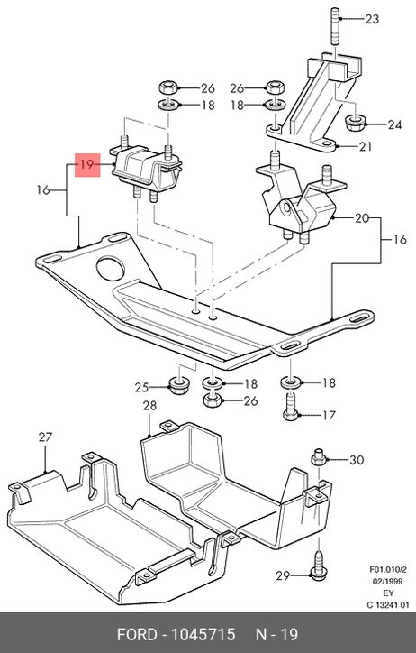 фото Ford 1045715 Подушка двигателя Ford 1045715 Подушка двигателя