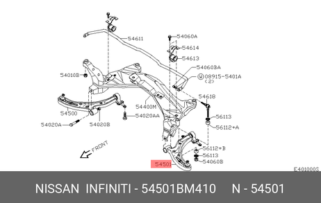 фото Nissan 54501-BM410 Рычаг подвески | перед лев | Nissan 54501-BM410 Рычаг подвески | перед лев |