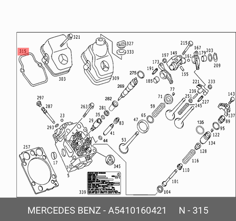 фото Mercedes A5410160421 Прокладка крышки клапанов Mercedes A5410160421 Прокладка крышки клапанов