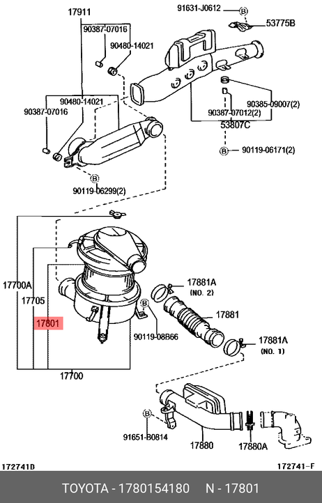 фото Toyota 17801-54180 Фильтр воздушный Toyota 17801-54180 Фильтр воздушный