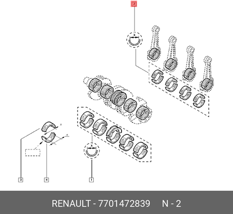 фото Renault 7701472839 Вкладыши шатунные Renault 7701472839 Вкладыши шатунные