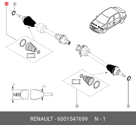 фото Renault 6001547699 Пыльник ШРУСа наружний renault Logan Renault 6001547699 Пыльник ШРУСа наружний renault Logan