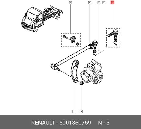 фото Renault 5001860769 Наконечник рулевой тяги | лев | Renault 5001860769 Наконечник рулевой тяги | лев |