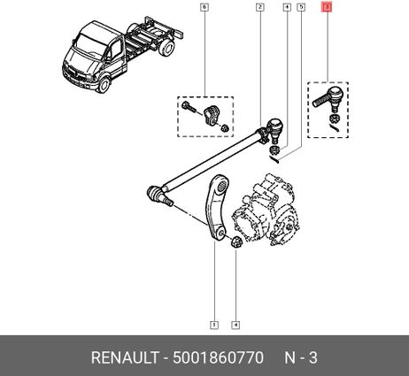 фото Renault 5001860770 Наконечник рулевой тяги | прав | Renault 5001860770 Наконечник рулевой тяги | прав |