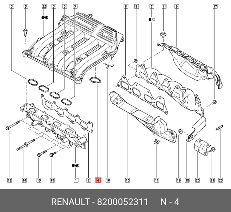 фото Renault 8200052311 Прокладка двигателя Renault 8200052311 Прокладка двигателя