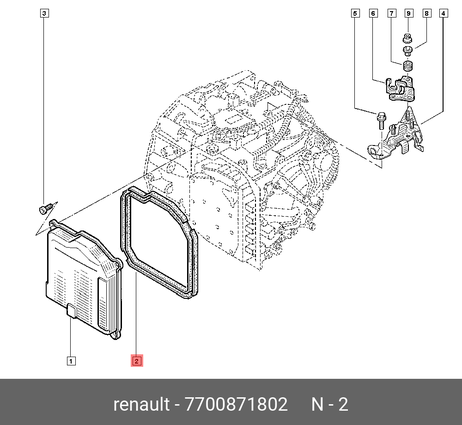 фото Renault 7700871802 Прокладка поддона акпп Renault 7700871802 Прокладка поддона акпп