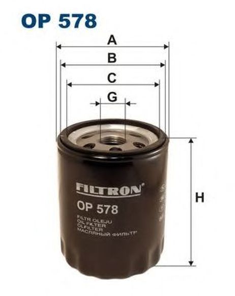 фото FILTRON OP578 Фильтр масляный --- FILTRON OP578 Фильтр масляный ---