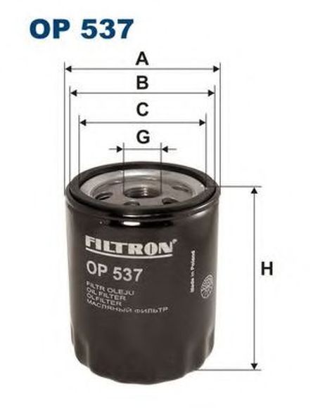 фото FILTRON OP537 Фильтр масляный fiat FILTRON OP537 Фильтр масляный fiat