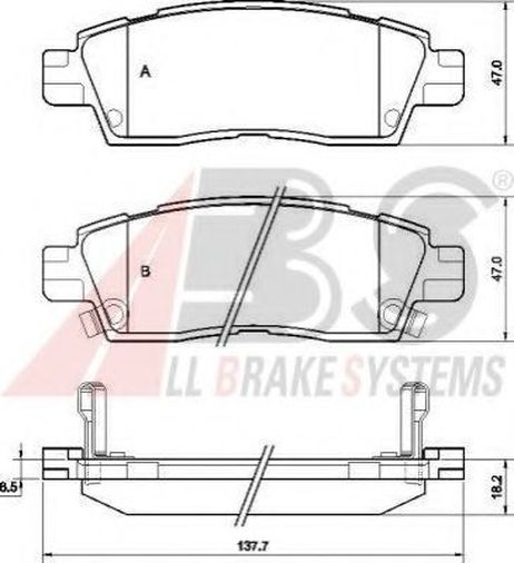 фото ABS 38883 Колодки тормозные дисковые ABS 38883 Колодки тормозные дисковые