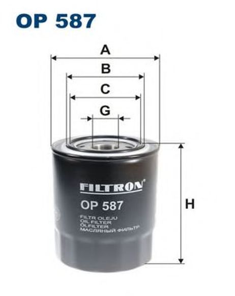 фото FILTRON OP587 Фильтр масляный mitsubishi FILTRON OP587 Фильтр масляный mitsubishi