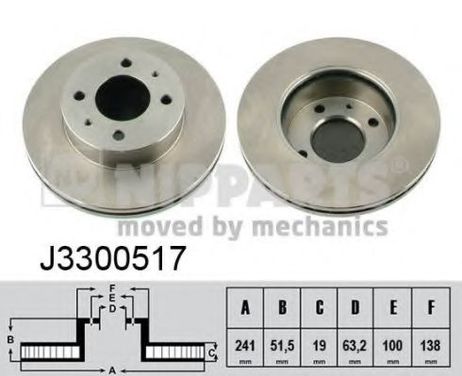 фото Nipparts J3 300 517 Диск тормозной | перед | Nipparts J3 300 517 Диск тормозной | перед |