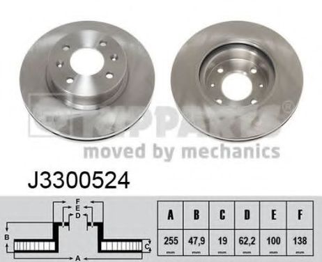 фото Nipparts J3 300 524 Диск тормозной | перед | Nipparts J3 300 524 Диск тормозной | перед |