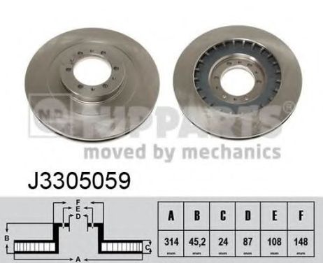 фото Nipparts J3 305 059 Диск тормозной | перед | Nipparts J3 305 059 Диск тормозной | перед |