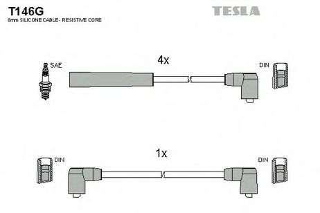 фото Tesla T146G Комплект высоковольтных проводов Tesla T146G Комплект высоковольтных проводов