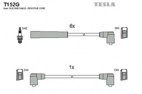 фото Tesla T152G Комплект высоковольтных проводов Tesla T152G Комплект высоковольтных проводов