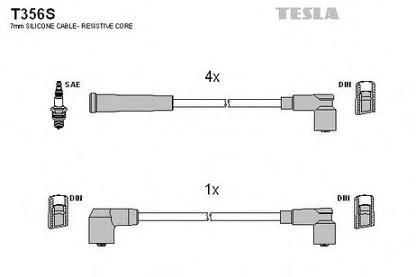 фото Tesla T356S Провода свечные 2108-099 силикон Tesla T356S Провода свечные 2108-099 силикон