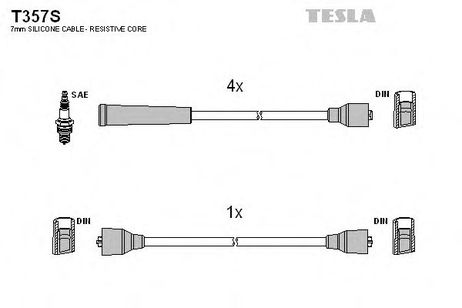 фото Tesla T357S Провода свечные м-2141 силикон Tesla T357S Провода свечные м-2141 силикон