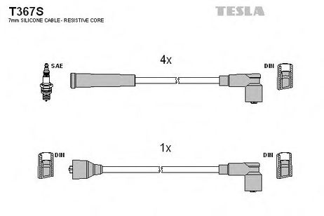 фото Tesla T367S Комплект высоковольтных проводов Tesla T367S Комплект высоковольтных проводов