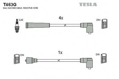 фото Tesla T463G Комплект высоковольтных проводов Tesla T463G Комплект высоковольтных проводов