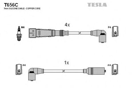 фото Tesla T656C Комплект высоковольтных проводов Tesla T656C Комплект высоковольтных проводов