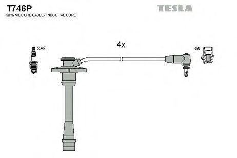 фото Tesla T746P Комплект высоковольтных проводов Tesla T746P Комплект высоковольтных проводов