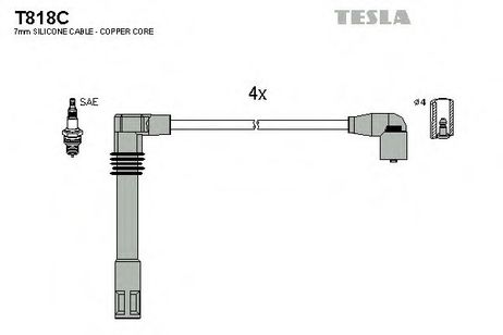 фото Tesla T818C Комплект высоковольтных проводов Tesla T818C Комплект высоковольтных проводов