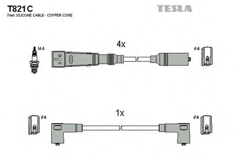 фото Tesla T821C Комплект высоковольтных проводов Tesla T821C Комплект высоковольтных проводов