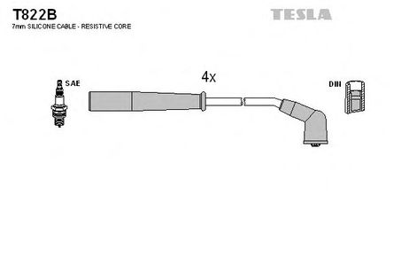фото Tesla T822B Комплект высоковольтных проводов Tesla T822B Комплект высоковольтных проводов