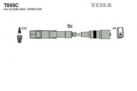 Tesla T869C Комплект высоковольтных проводов